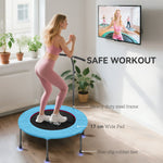 HOMCOM 40" Mini Fitness Trampoline with Handle - Black
